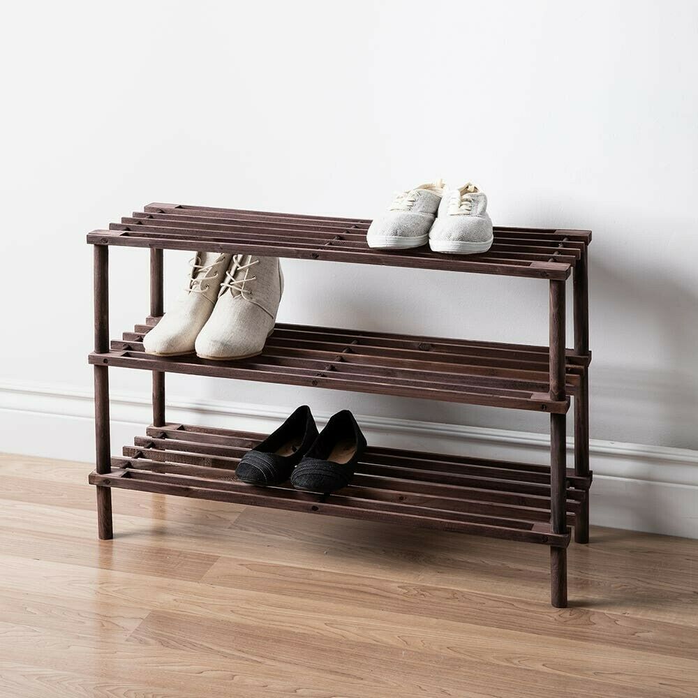 Dark wood shoe rack discount