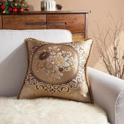 Set of 2 Taffeta Vintage Roses Tapestry Embroidery cushion covers 18