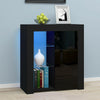 Modern Sideboard Cabinet Cupboard High Gloss 1 2 Doors Storage with LED Light