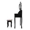 Dressing Table,3 Mirror & Stool Set (7 Drawer) Bedroom vanity Makeup Desk Black
