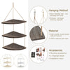 3 Tier Wood Floating Corner Shelf Rustic Wall Hanging Display Storage Rack