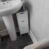 3 Drawer White Storage Cupboard Wooden Bathroom Unit Filing Cabinet Organiser