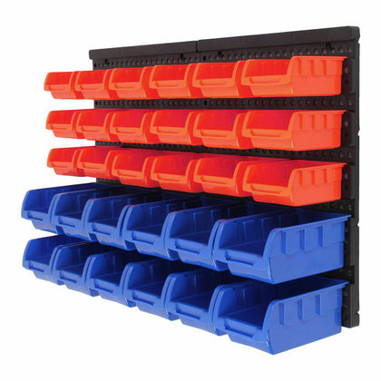 Wall Mounted Storage Boxes Bins& Board Set Garage DIY Tools Parts Rack Organizer