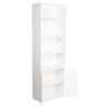 6 Tier Bookcase With 2 Door Cupboard Cabinet Storage Shelving Display Wood Shelf
