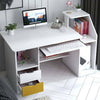 Computer Desk Study & 2 Drawers Laptop PC Table Home Office Shelves Workstation