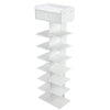 White Shoes Rack 8‑Layer Fish Bone Shoes Organizer Shelf Stand Home With Drawer