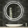 Round LED Bathroom Mirror Demister w Warm/White Lights Anti-fog IP44 600x600mm