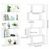 4/5/6 tier Storage Display Shelving Bookcase S Shape Design Unit White Furniture