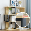 Modern Wood Bookcase Bookshelf S Shape 3 Tier Shelves Free Standing Storage Unit