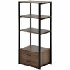 4 Tier Tall Bookcase Shelving Display Storage Unit Cabinet Shelves with 2 Drawer