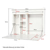 Wall Mounted Computer Desk Folding Laptop Table Cabinet Shelf Home Office White