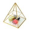 Clear Glass Jewelry Trinket Boxes Display Storage Organizer Stand Pyramid Shaped