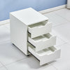 White/Black 3 Drawers Mobile File Cabinet Side End Table Storage Cabinet Office