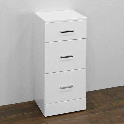 3 Drawer Bathroom Cabinet Freestanding Storage Chest Unit White | Omar