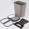 Kitchen Recycling Bin 15L Double Plastic 2 Section Compartment Press Top Dustbin