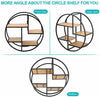 Wall Mounted Floating Shelves Metal Wood Storage Shelf Unit Display Rack Round