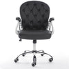 Office Chair With Armrest Padded Swivel Chairs PU Leather Computer Armchair Home