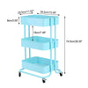 3 Tier Kitchen Trolley Cart Slim Rolling Cart Shelf Utility Storage Organizer