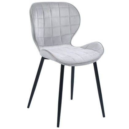 2x Living Dining Room Square Pattern Cushioned Velvet Padded Designer Chair