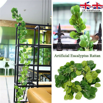 200CM Artificial Eucalyptus Garland Greenery Home Decor Hanging Rattan Wedding