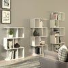 Wood Bookcase Bookshelf S Shape 4/5 Tier Shelves Free Standing Shelving Storage