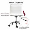 HOMCOM Armless Mid-Back Adjustable Office Chair with 360 Swivel Ergonomic White