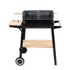 Black Barbecue Steel Charcoal Grill Rectangular BBQ Outdoor Patio Garden Wheels