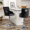 Heavy Duty Velvet Lion Knocker Bar Stool Thicken Upholstered Button Chair 360°