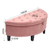 Upholstered Ottoman Semicircular Stool Chair Bench Box Storage Chest Window Seat