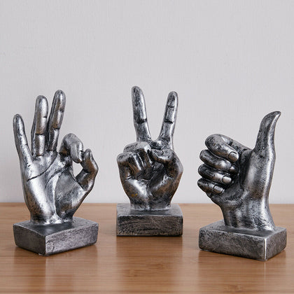 Abstract Art Hand Gesture Sculpture Ornament Figurine Statue Tabletop Decoration