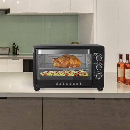 Mini Oven 32L Baking Roast Cooker Toaster Grill w/ Adjustable Temp Timer 1600W