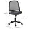 Vinsetto Mid Back Office Swivel Chair Mesh Fabric Computer Study Armless, Grey