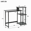 3 Tier Storage Shelves Desk Table with Bookshelf Laptop Table With Steel Frame