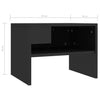 Black High Gloss Bedside Table Small Night Stand Modern Side End Table Cabinet