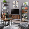 Nesting Coffee Table Industrial Set of 2 End Table Oval Side Table w/Metal Frame