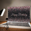 Rose Birthday Backdrop Gold Photo Background Happy Party Photography Dec
