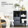 Modern Bedside Table Storage Cabinet with 2 Drawers, Adjustable Shelf, Grey