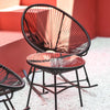 Bistro Set for 2 for Garden Terrace & More with 2 Garden Chairs Tea Table Black