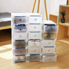 20x Clear Plastic Shoe Storage Boxes Drawer Stackable Foldable Durable Organiser