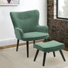 Upholstered Velvet Cashmere Fabric Winged Chair Smile Back Armchair Stool Sofa