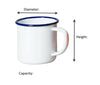 2 x Falcon Enamel Mugs Cups Tin Metal Camping Outdoor Tea Coffee White Red Grey