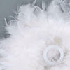 White Feather Shade Droplight Lamp Hanging Ball Bedroom LED Ceiling Light 30CM