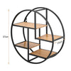 Wall Mounted Floating Shelves Metal Wood Storage Shelf Unit Display Rack Round
