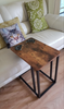 Industrial Side Table Vintage Sofa End On Wheels Stand Rustic Metal Coffee Unit
