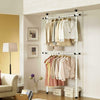 Telescopic Wardrobe Organiser Hanging Rail Clothes Rack Adjustable Storage