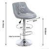 2* Bar Stools PU Leather Cushioned Seat Breakfast Gas Lift Swivel Footrest Pub