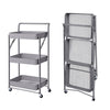 3 Tier Kitchen Trolley Cart Handle Slim Rolling Wheel Storage Basket Rack Salon