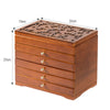 Mirrored Wooden Jewellery Box Chest Rings Necklaces Storage Organiser Cabinet