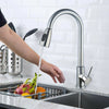 Kitchen Sink Taps Pull Out Spray Mixer Single Lever Swivel Black Spout Brass Tap