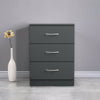 Chest Of Drawers Bedside Table Cabinet Metal Handles Bedroom Furniture Grey